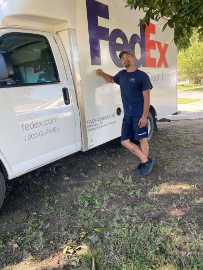 Peters spotted the pup while driving his early morning route for FedEx.