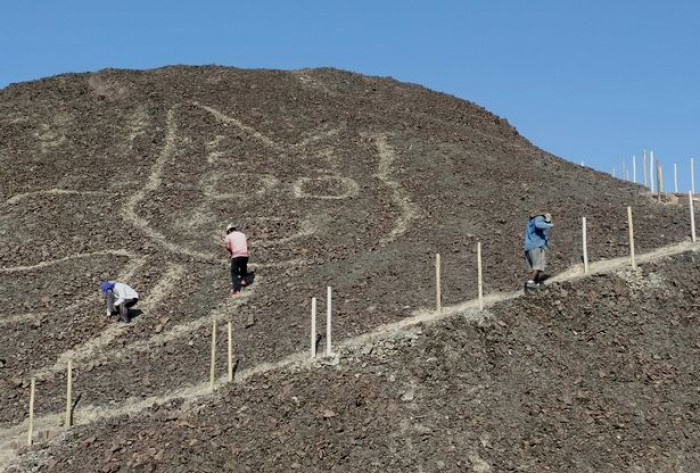 The archaic illustration was discovered during walk to expand a tourist access point