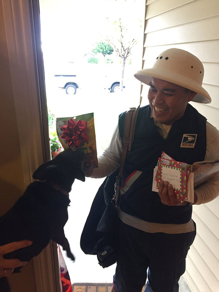 Poncho, My Chihuahua, Hates The Mailman So The Mailman Brought Him A Bag Of Bacon Treats For Xmas