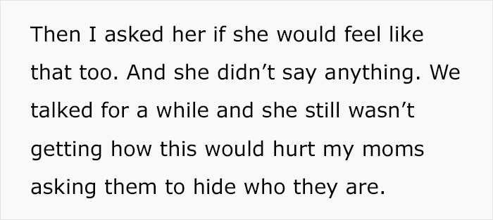 They had a talk, but neither of them would budge.