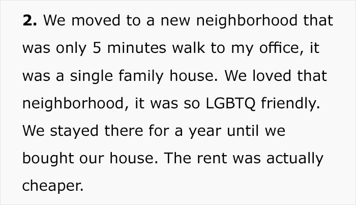 They found a new place and bought a home soon after.