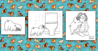 Artist Illustrates What It's like To Be A Dog Owner Of A Terribly Dramatic Pug Pupperino
