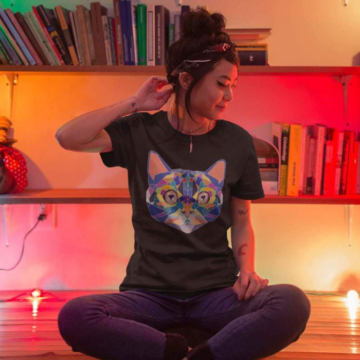 Artistic Cat Print Tee