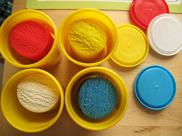 6. Opening a new can of play doh