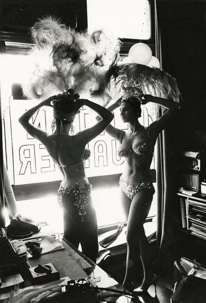 This vintage photograph of Vegas showgirls in the 1950's