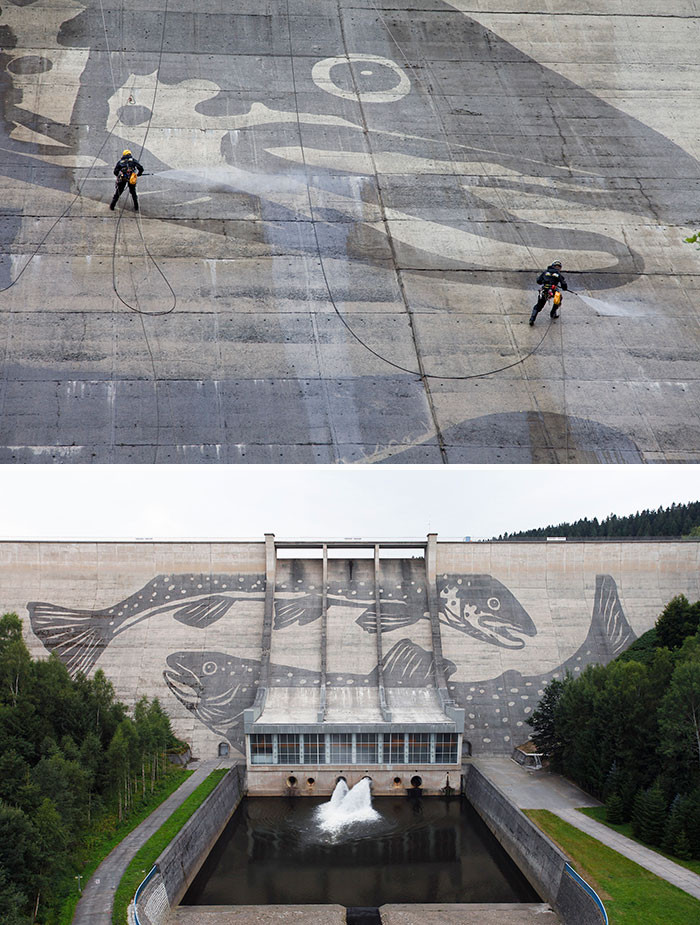 2. They powerwashed a dam in Eastern Germany