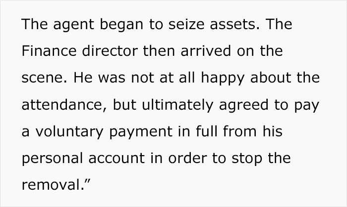 Finally, she gets reimbursed for the damages.