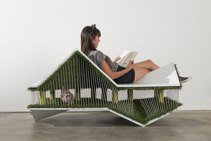 Modern catHAUS furniture designed for cats to play and humans rest