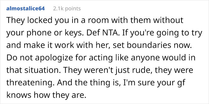 The parents took it too far by locking him in the room and threatening him to tell them his income.