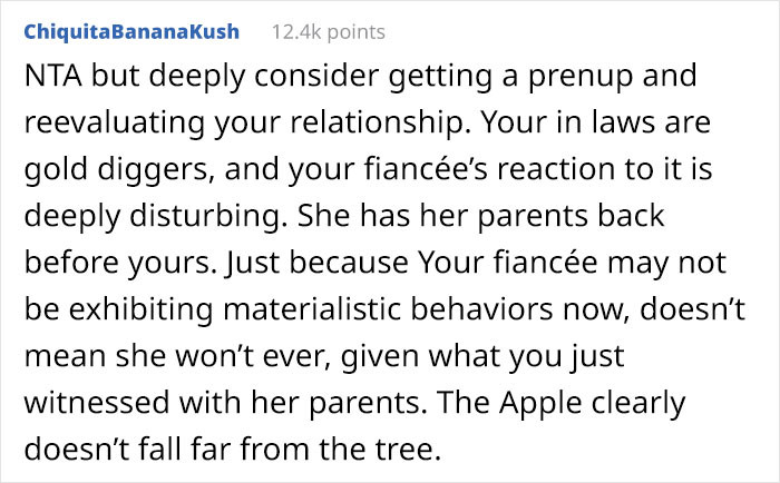 NTA, man! But a prenup is necessary because things are not going well even before they begin their journey together.