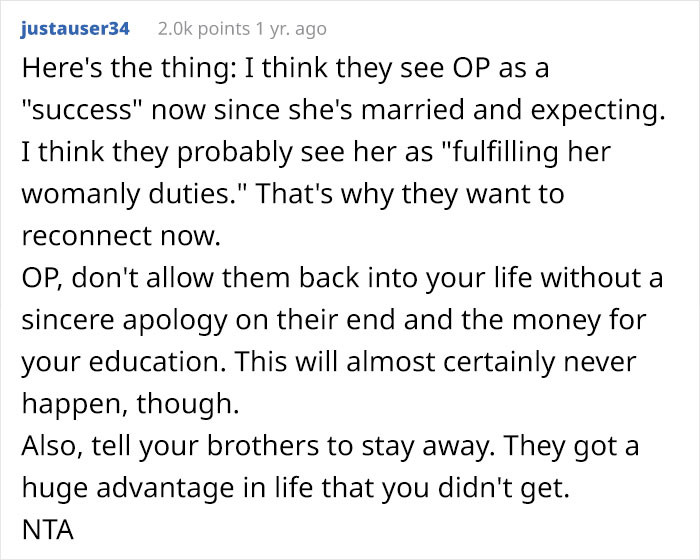 #2 They just wanted to reconnect with you because you're fulfilling womanly duties.