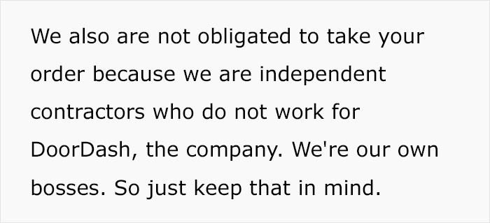 Dashers Are Also Not Obliged to Deliver.