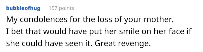 It's just sad that the mother-in-law didn't receive her gift.