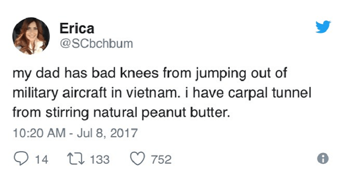 28. Sure, it's the peanut butter that caused our carpal tunnel.