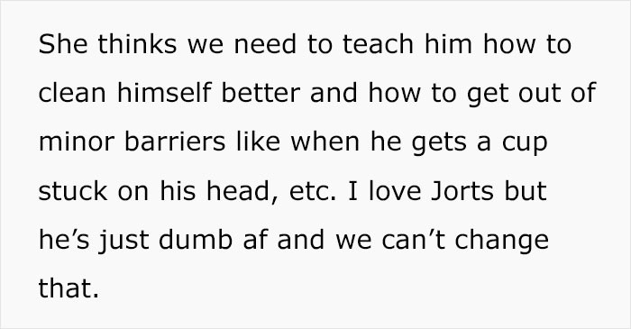 Pam wants to teach Jorts, but OP doesn't believe he can learn