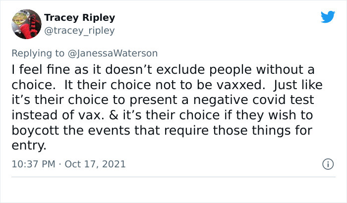 3. It's their choice not to be vaccinated