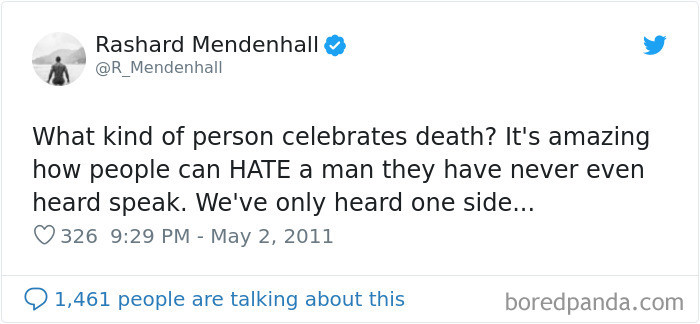8. After Tweeting about Bin Laden's death, Rashard Mendenhall lost all of his endorsements and eventually retired