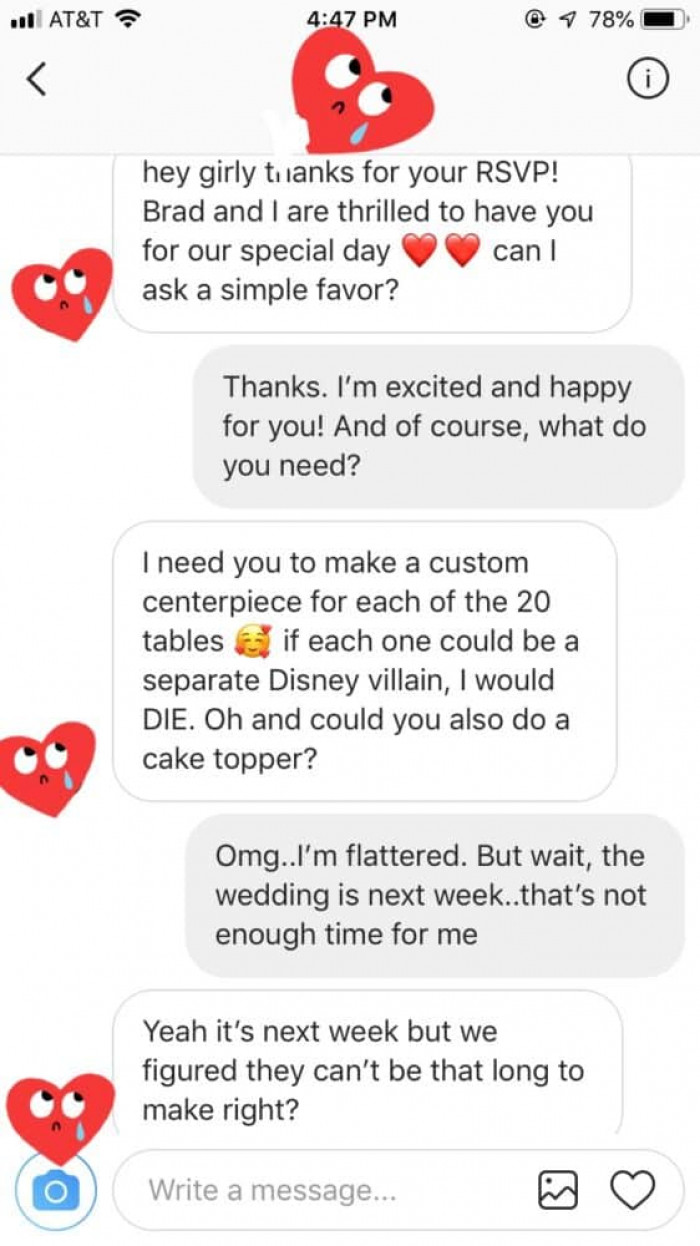 Bridezilla uninvites a guest. 