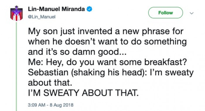 Lin-Manuel Miranda has a comedian for a son.