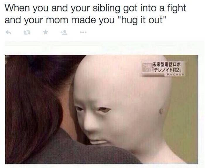 11. Most awkward hug ever.