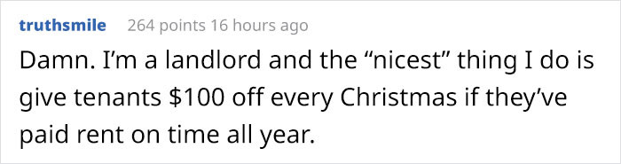 Some landlords also responded: