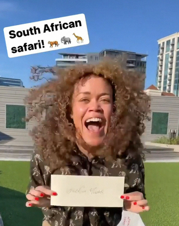 This excited employee chose South Africa