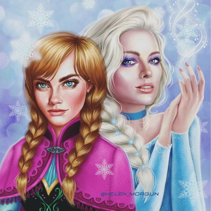 28. Cara Delevingne and Margot Robbie as Anna and Elsa from Frozen