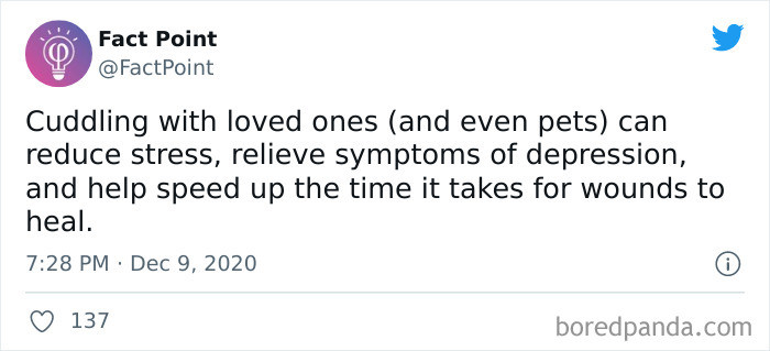 21. Cuddling Is Medicine.