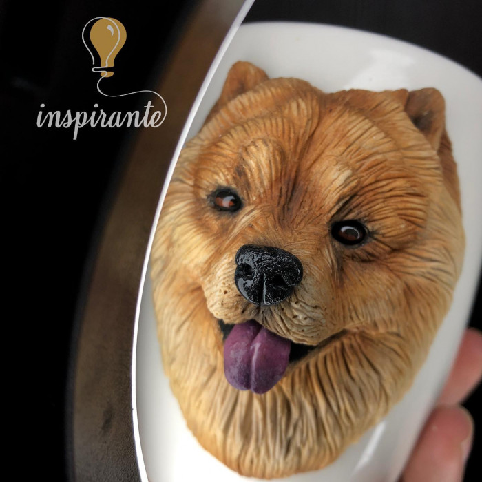 Polymer clay Pupper, Chow Chow, Pug, Pomeranian, and Cocker Spaniel puppy mugs