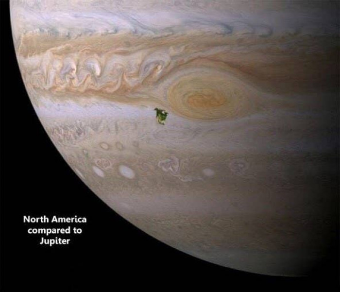 #5 Now this is Jupiter. That little green smudge you see there? That's North America on Jupiter