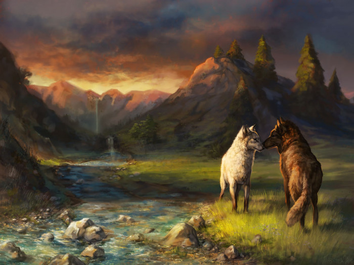 13. The alpha couple enjoys deep within nature.