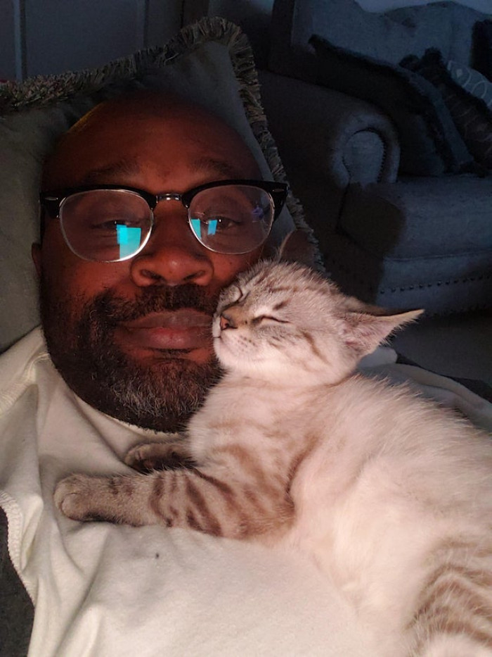 "Personal space? Nope.. I'm a cat pillow lol"