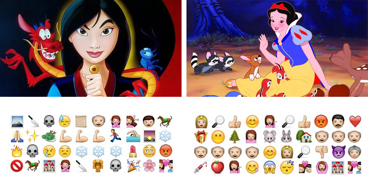 The Plots of 16 Disney Movies Using Only Emojis