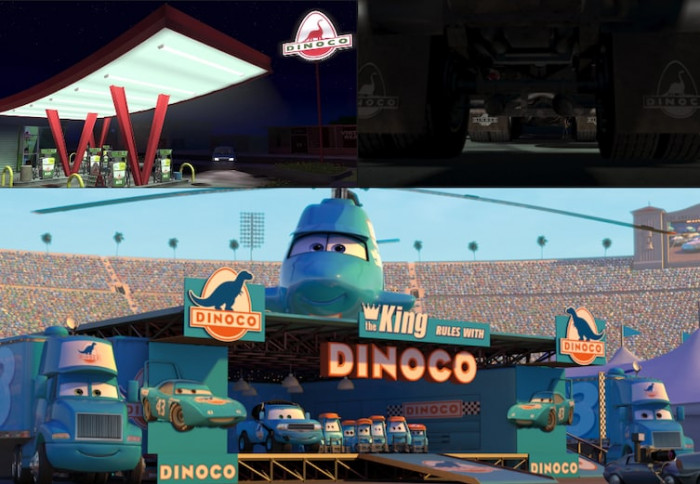 5. The gas station where Buzz and Woody are left behind appears as a sponsor in the Cars movie.