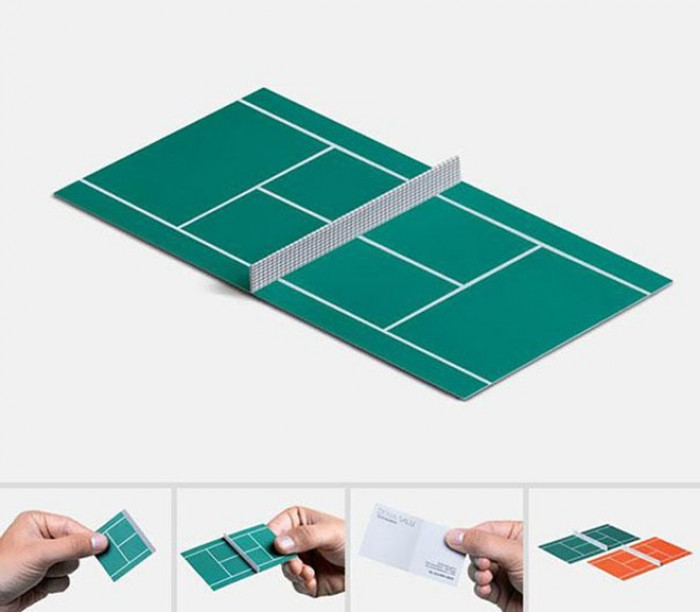 8. This card transforms into a mini tennis court for tabletop shenanigans 