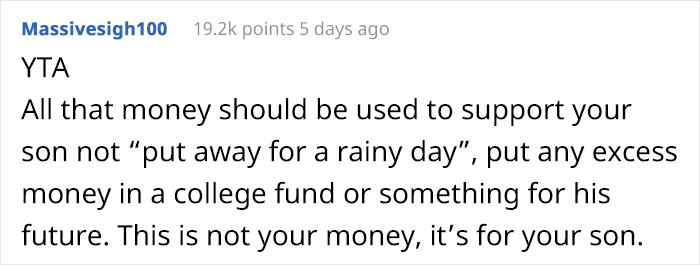 It's not your money but your son's