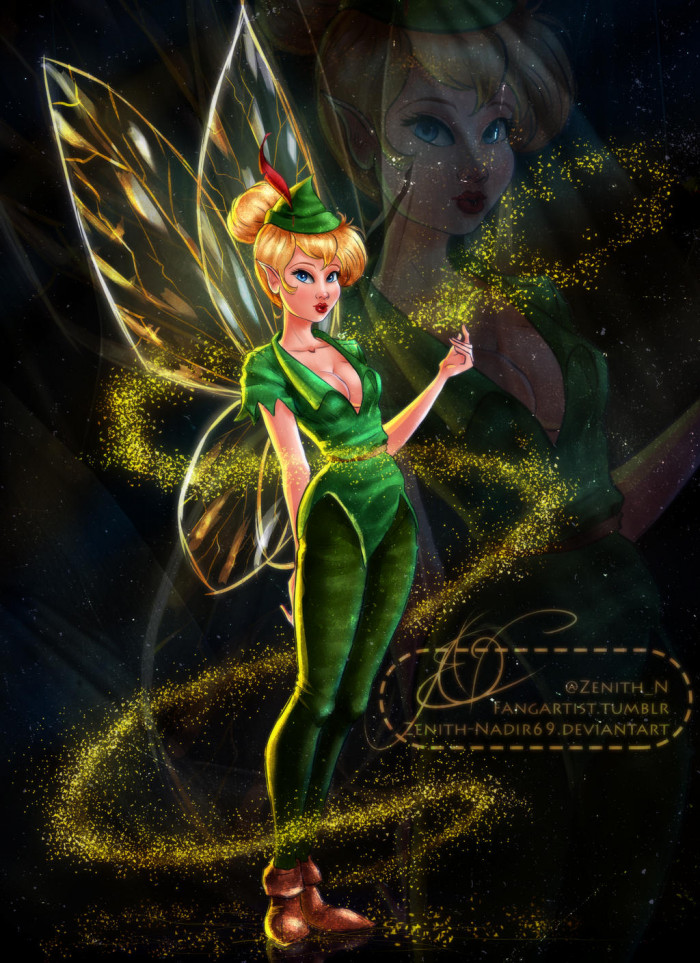 3. Tinkerbell in Peter Pan's outfit.