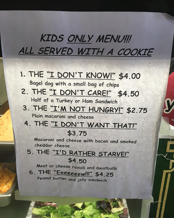 #3 The Kid's Only Menu