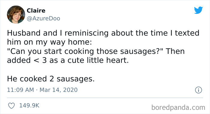 21. Cooking two sausages