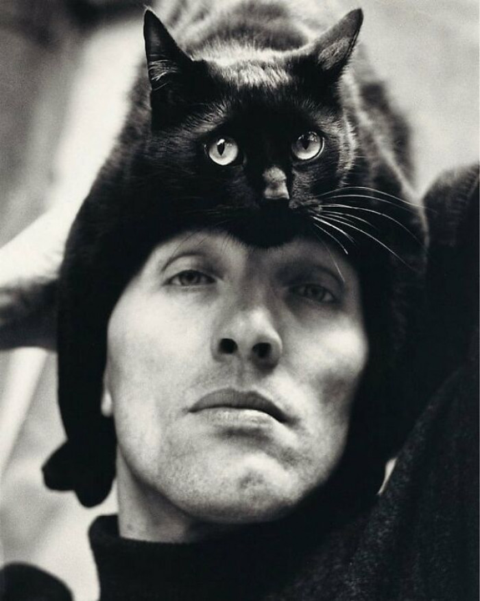 4. Herbert Tobias, a German photographer with his cat
