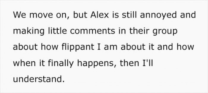 But Alex, the relative, wouldn't let it go.