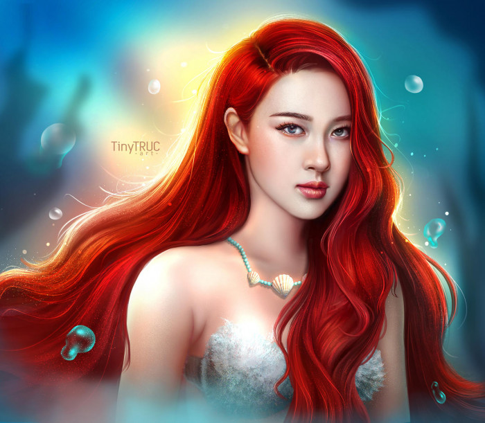 6. Rose Blackpink as Ariel