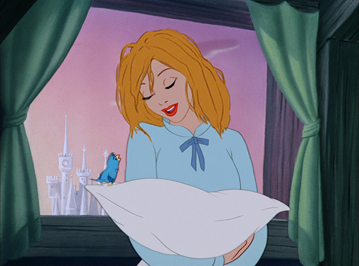 Cinderella with bed hair