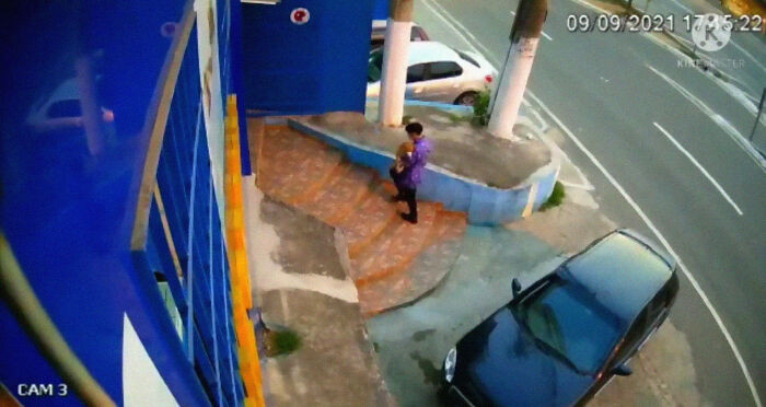 After a quick assessment, the doctor knew he couldn't waste any more time and took Amiga inside to care for her until she was ready to give birth.