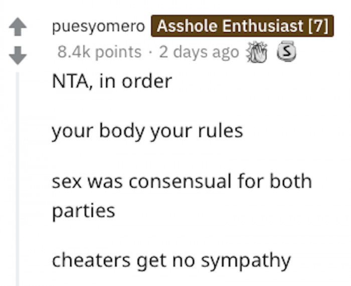 The internet responded and was surprisingly supportive in telling her she wasn't the asshole. 