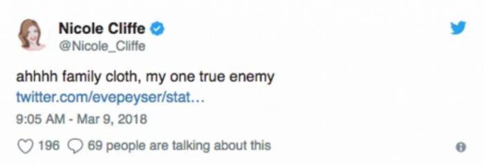 We're not the only ones who are nauseated at the thought - some Twitter users tweeted their horror at discovering the family cloth was a real thing.