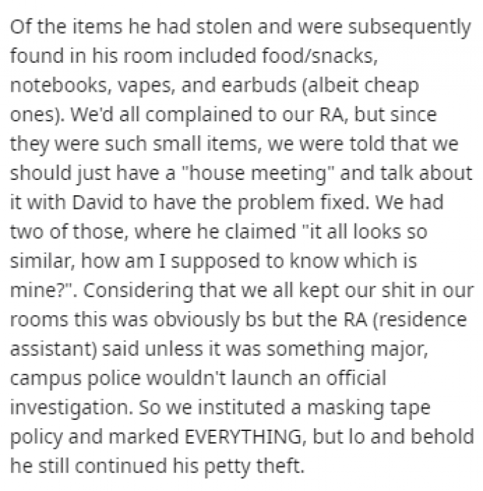 They'd find their missing things in his room...