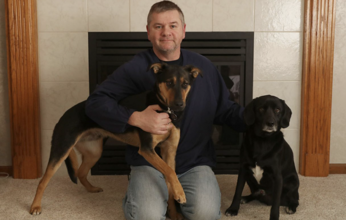 Don Chatten was enjoying a walk with his two dogs at the park; it was quite chilly outside in Buffalo, New York.