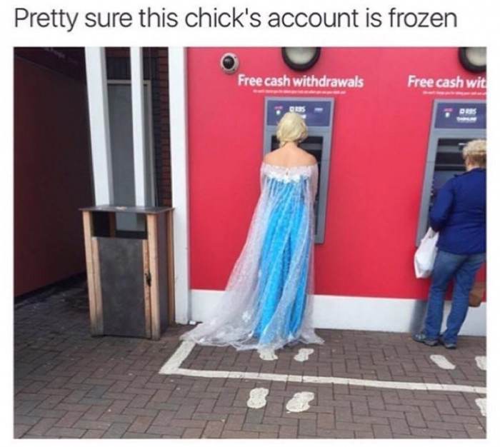 She found her accounts frozen