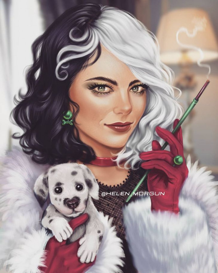 6. Emma Stone as Cruella de Vil from 101 Dalmatians